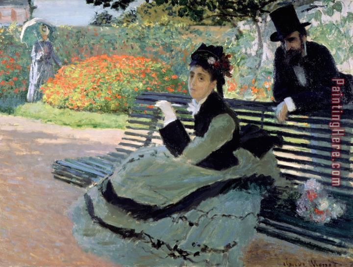 Claude Monet Madame Monet on a Garden Bench